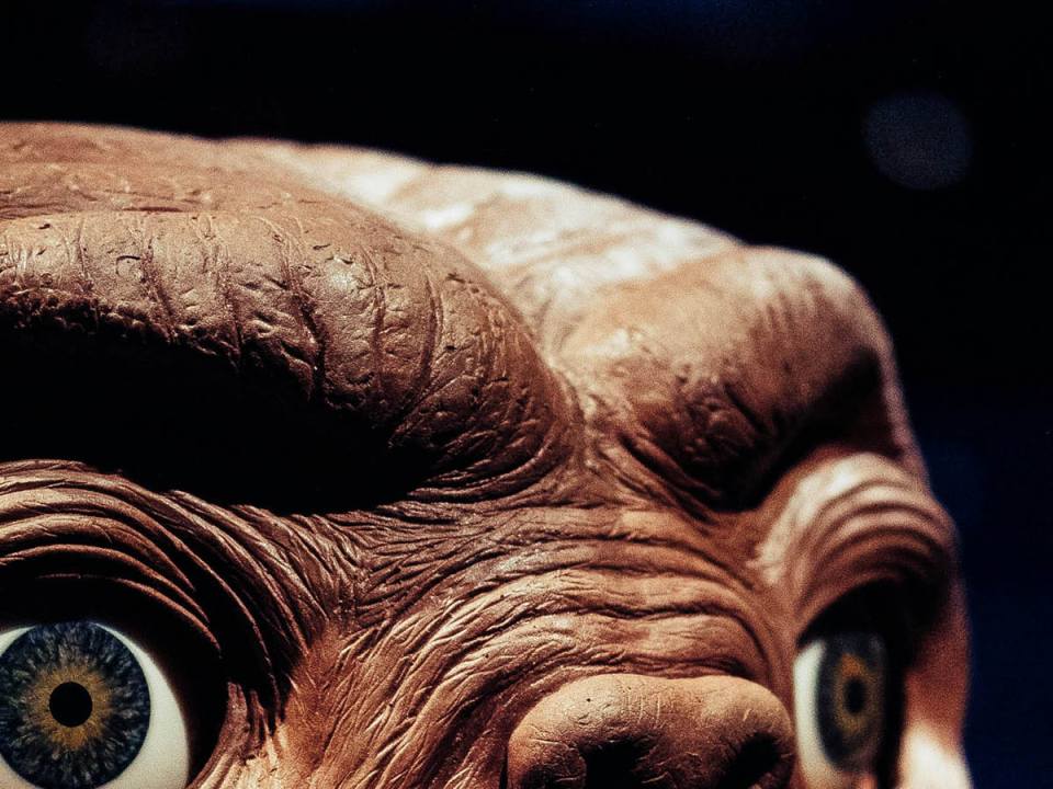 Film prop of ET at the Academy Museum of Motion Pictures in Los Angeles